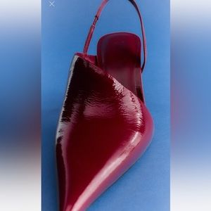 ZARA ASYMMETRICAL SLINGBACK LEATHER SHOES